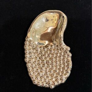 Elegant Silver Beaded Brooch